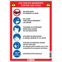 PANNEAU "GESTES BARRIERES"...